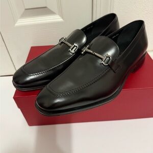NEW w/Box RARE Salvatore Ferragamo Fenice CM Loafers 10.5 EE Nero Calf Leather